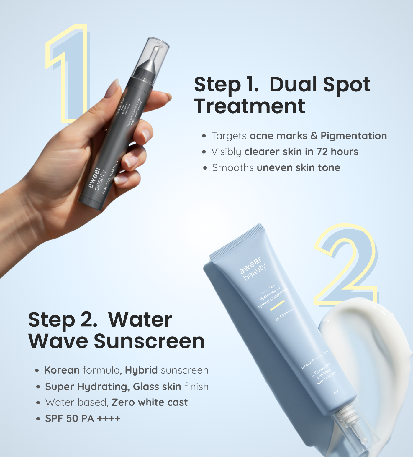 Korean Spotless + Sunsafe combo